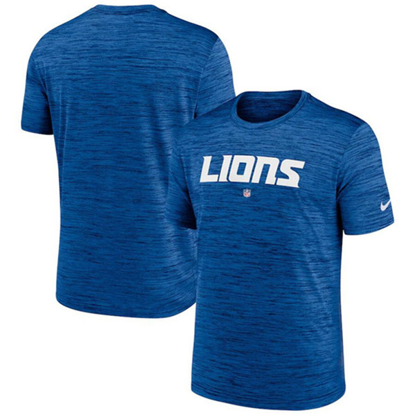 Men's Detroit Lions Blue Velocity Performance T-Shirt - Click Image to Close